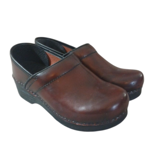 Dansko Magogany Red Leather Clogs Slip On Comfort Shoes Womens Sz 6 - Picture 8 of 12